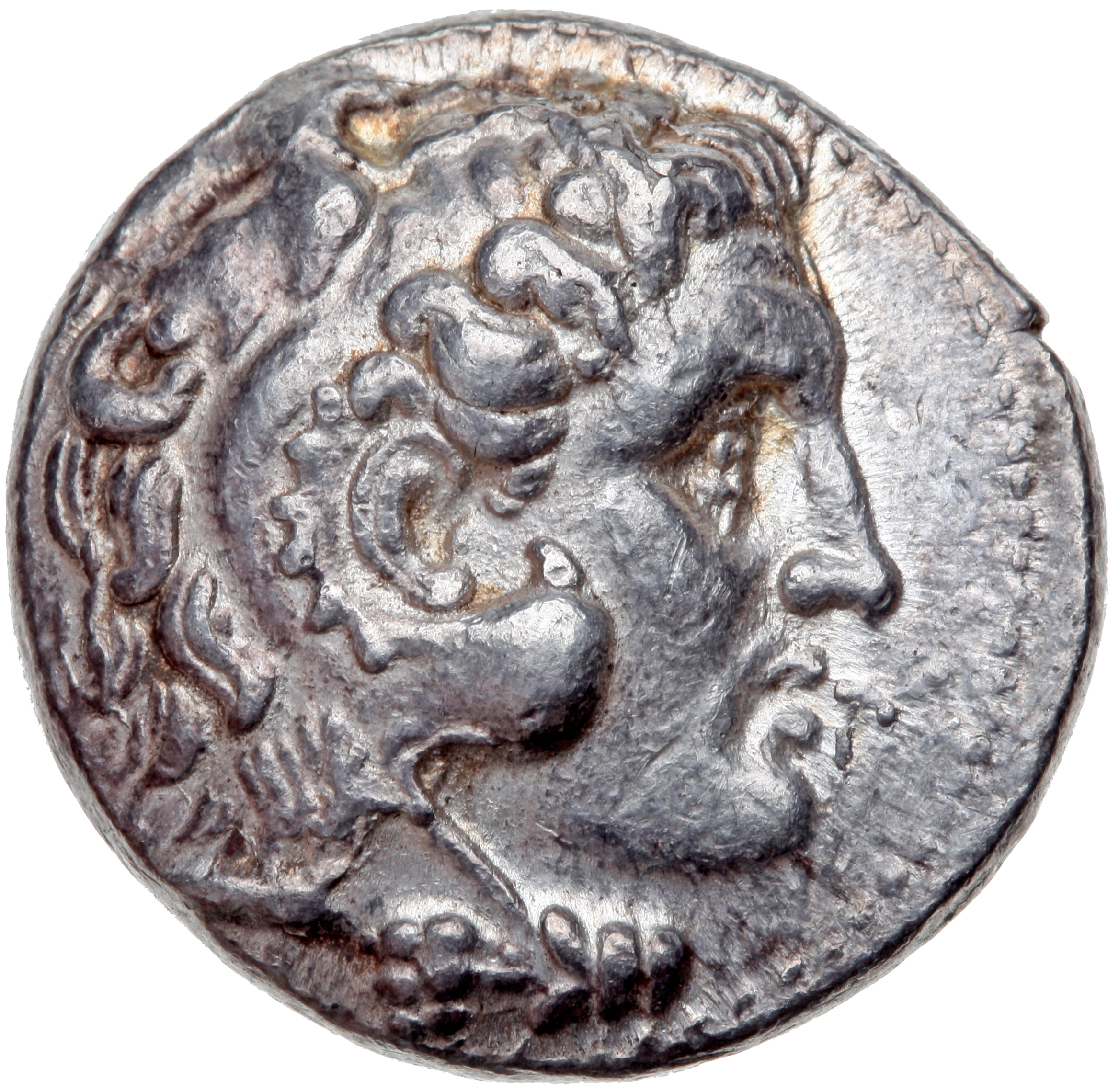 HOUGHTON Seleucid Coins (part 1) 3.3a Seleucus I obverse, Beardless head of Heracles right wearing lion skin headdress