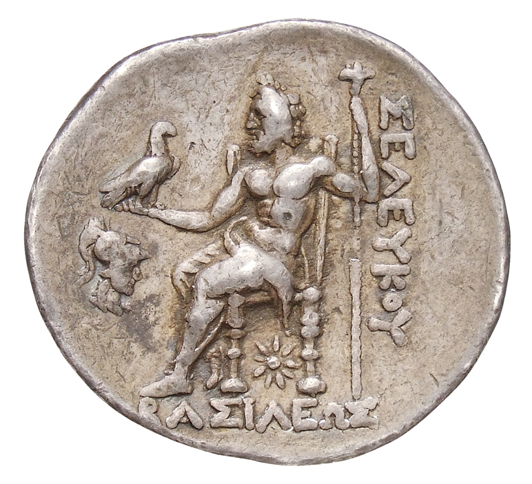HOUGHTON Seleucid Coins (part 1) 308a Antiochus I reverse, Zeus seated on high-backed throne left, holding eagle on outstr...