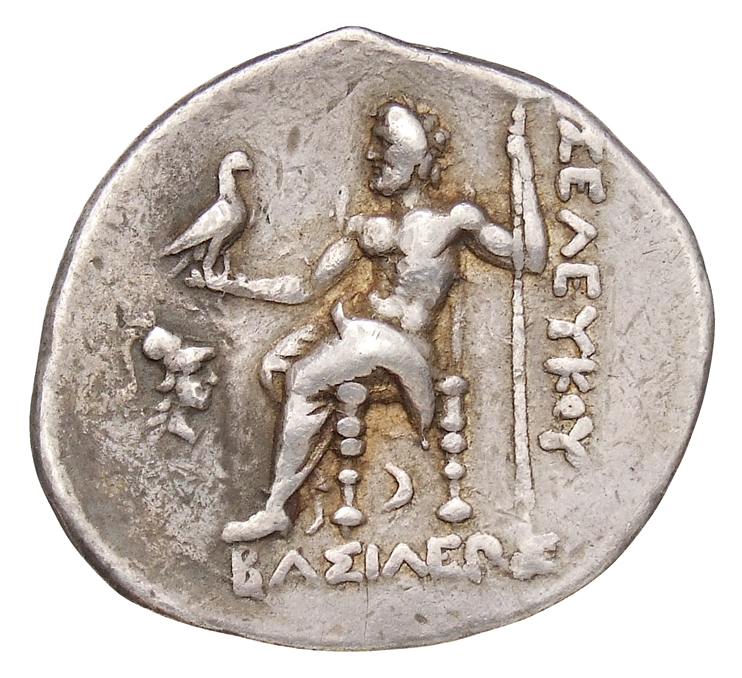 HOUGHTON Seleucid Coins (part 1) 308b Antiochus I reverse, Zeus seated on high-backed throne left, holding eagle on outstr...