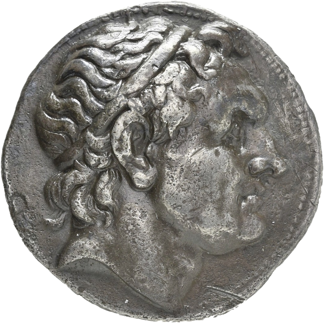 HOUGHTON Seleucid Coins (part 1) 309.3 Antiochus I obverse, Head of Seleucus I right, wearing taenia