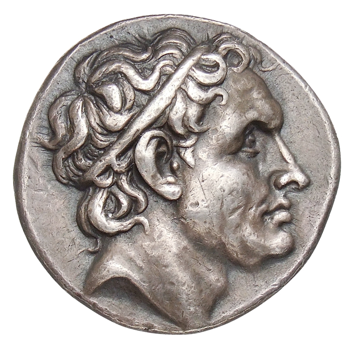 HOUGHTON Seleucid Coins (part 1) 309.5a Antiochus I obverse, Head of Seleucus I right, wearing taenia