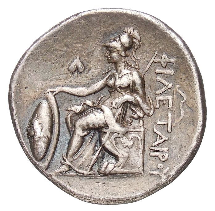 HOUGHTON Seleucid Coins (part 1) 309.5a Antiochus I reverse, Athena enthroned left, resting right hand on grounded shield ...