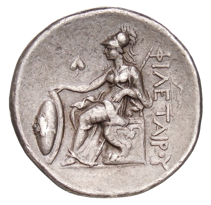 HOUGHTON Seleucid Coins (part 1) 309.5a Antiochus I reverse, Athena enthroned left, resting right hand on grounded shield ...