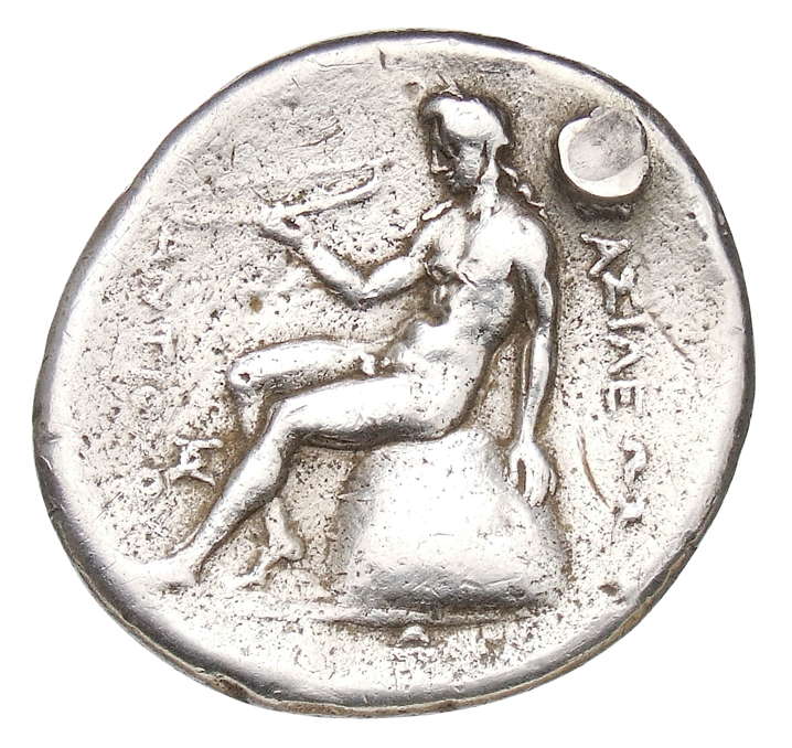 HOUGHTON Seleucid Coins (part 1) 323.2 Antiochus I reverse, Apollo, nude, seated left on omphalos, holding bow
