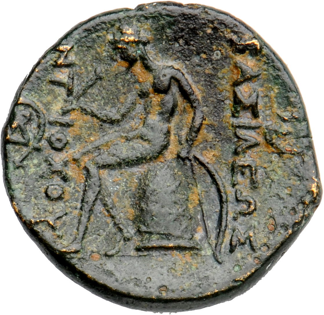 HOUGHTON Seleucid Coins (part 1) 351.1a Antiochus I reverse, Apollo seated left on omphalos, testing arrow and resting lef...