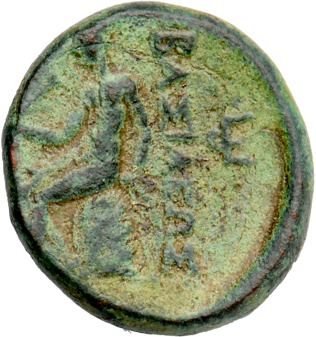 HOUGHTON Seleucid Coins (part 1) 351.1a Antiochus I reverse, Apollo seated left on omphalos, testing arrow and resting lef...