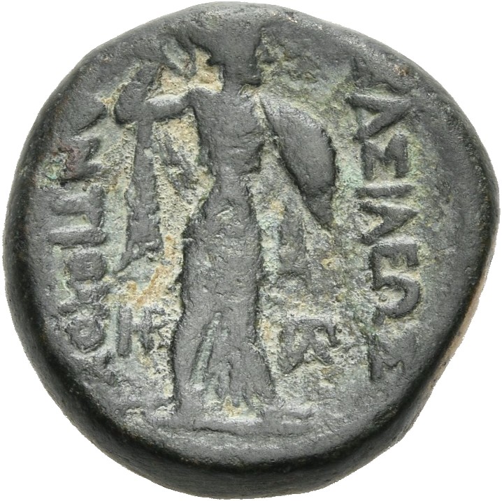 HOUGHTON Seleucid Coins (part 1) 382a Antiochus I reverse, Athena Promachos standing right, brandishing spear and shield