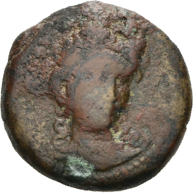 HOUGHTON Seleucid Coins (part 1) 389.4 Antiochus I obverse, Laureate head of Apollo three quarters right