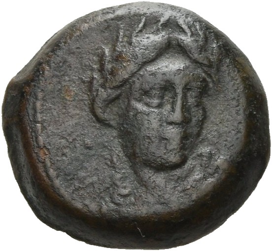 HOUGHTON Seleucid Coins (part 1) 390 Antiochus I obverse, Laureate head of Apollo three quarters right