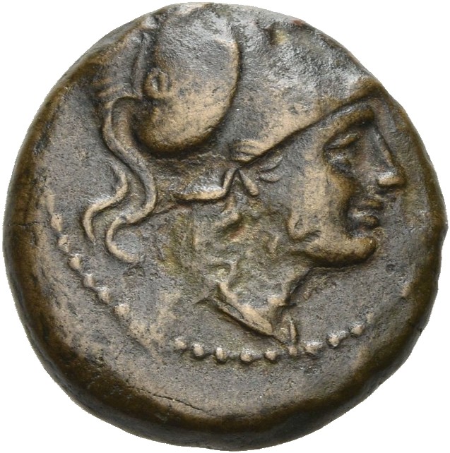 HOUGHTON Seleucid Coins (part 1) 392.2 Antiochus I obverse, Head of Athena right in crested Corinthian helmet