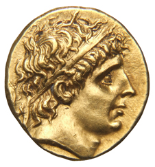 HOUGHTON Seleucid Coins (part 1) 436.1 Antiochus I obverse, Diademed head of Antiochus I right, rejuvenated and idealized