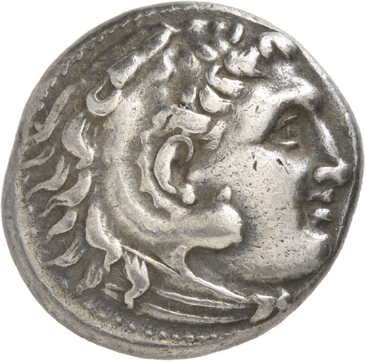 HOUGHTON Seleucid Coins (part 1) 5 Seleucus I obverse, Beardless head of Heracles right wearing lion skin headdress