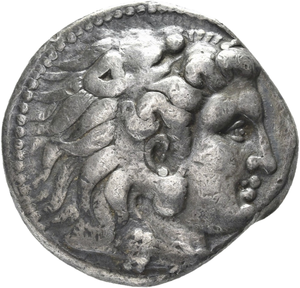 HOUGHTON Seleucid Coins (part 1) 67.2a Seleucus I obverse, Beardless head of Heracles right wearing lion skin headdress
