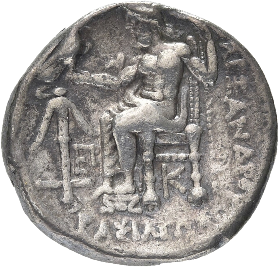 HOUGHTON Seleucid Coins (part 1) 67.5c Seleucus I reverse, Zeus seated on high-backed throne left, holding eagle on outstr...