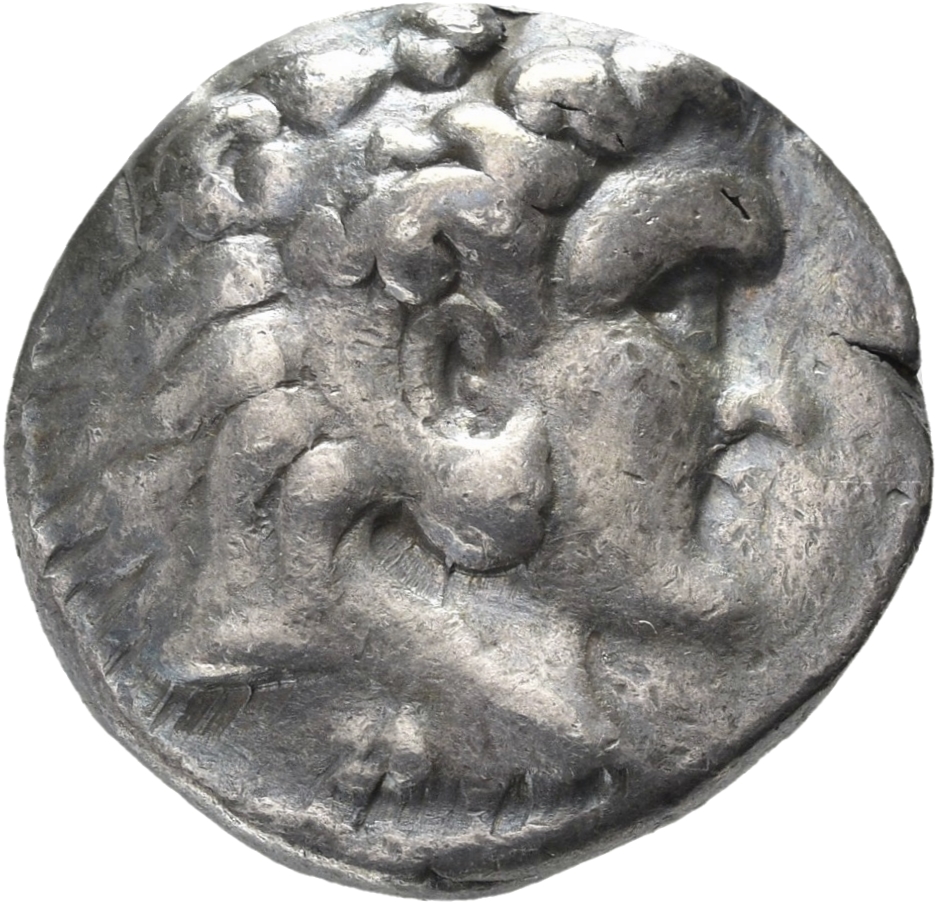 HOUGHTON Seleucid Coins (part 1) 67.5c Seleucus I obverse, Beardless head of Heracles right wearing lion skin headdress