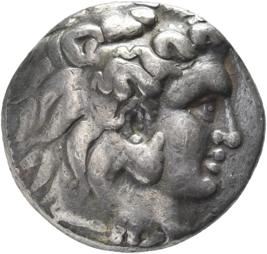 HOUGHTON Seleucid Coins (part 1) 67.6 Seleucus I obverse, Beardless head of Heracles right wearing lion skin headdress