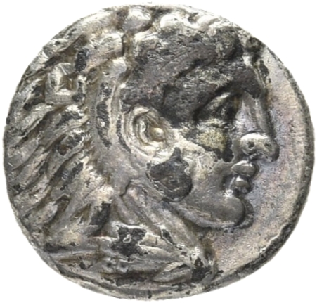 HOUGHTON Seleucid Coins (part 1) 70.3a Seleucus I obverse, Beardless head of Heracles right wearing lion skin headdress