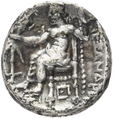 HOUGHTON Seleucid Coins (part 1) 70.3a Seleucus I reverse, Zeus seated on high-backed throne left, holding eagle on outstr...