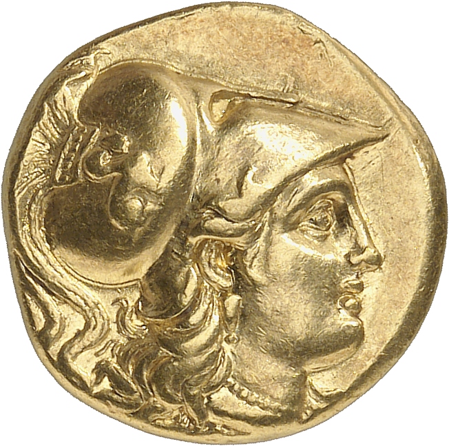 HOUGHTON Seleucid Coins (part 1) 81.1 Seleucus I obverse, Head of Athena right in crested Corinthian helmet