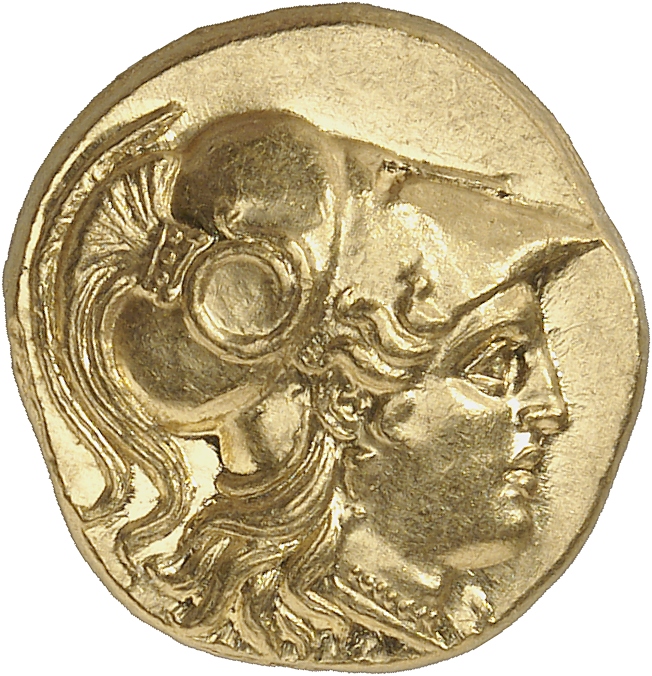 HOUGHTON Seleucid Coins (part 1) 81.2 Seleucus I obverse, Head of Athena right in crested Corinthian helmet