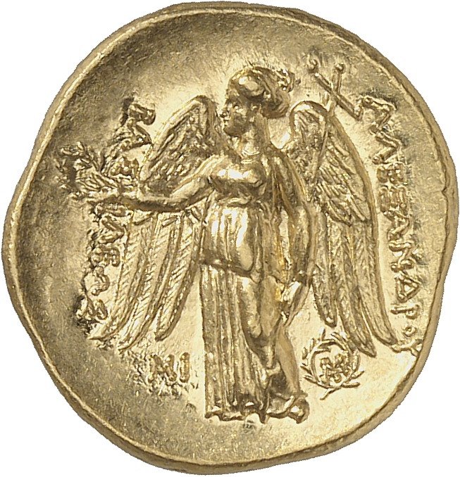 HOUGHTON Seleucid Coins (part 1) 81.2 Seleucus I reverse, Nike standing left holding wreath in outstretched right hand, an...