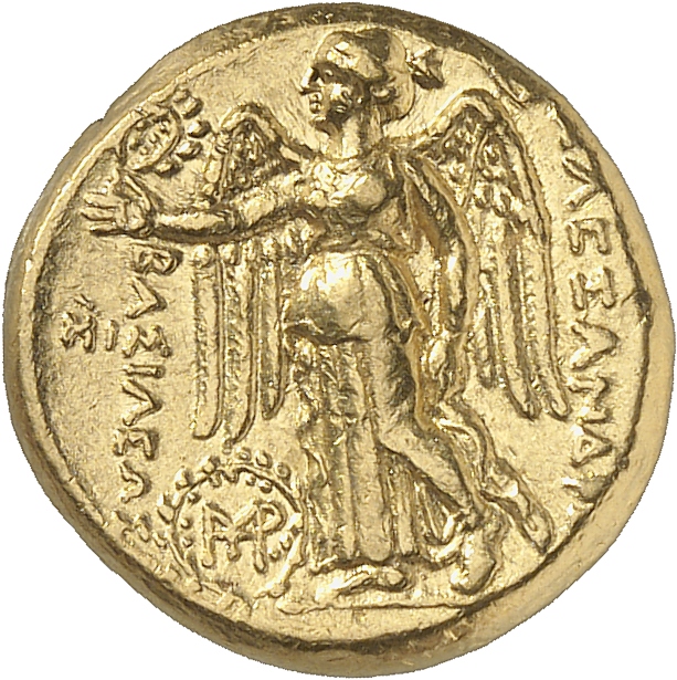 HOUGHTON Seleucid Coins (part 1) 81.3 Seleucus I reverse, Nike standing left holding wreath in outstretched right hand, an...