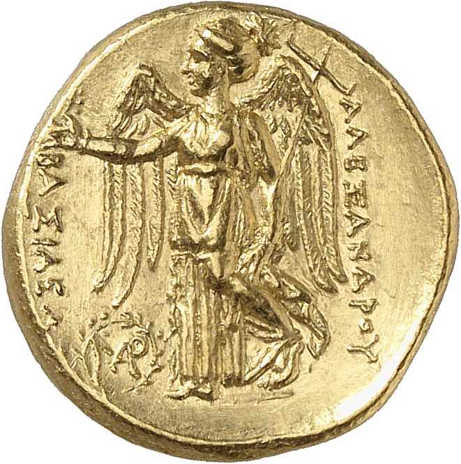 HOUGHTON Seleucid Coins (part 1) 81.4 Seleucus I reverse, Nike standing left holding wreath in outstretched right hand, an...