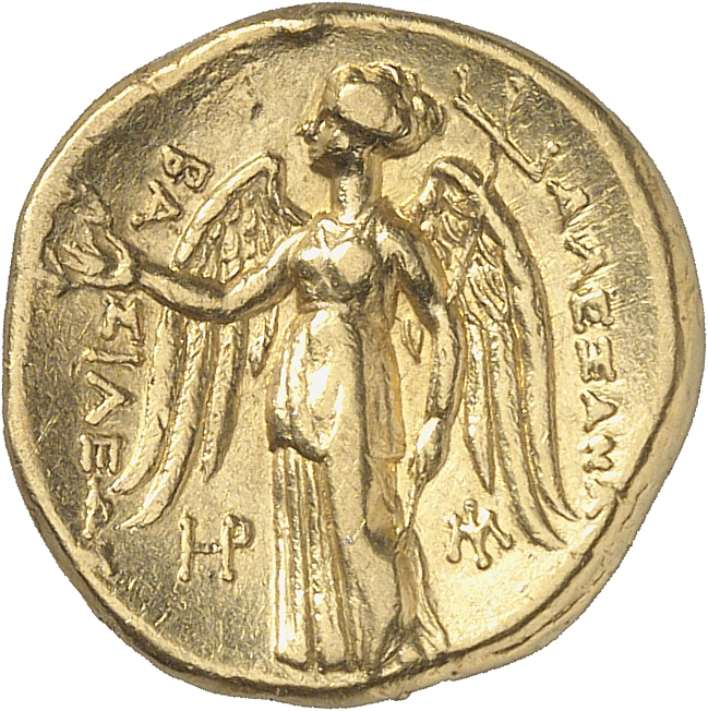 HOUGHTON Seleucid Coins (part 1) 81.5 Seleucus I reverse, Nike standing left holding wreath in outstretched right hand, an...