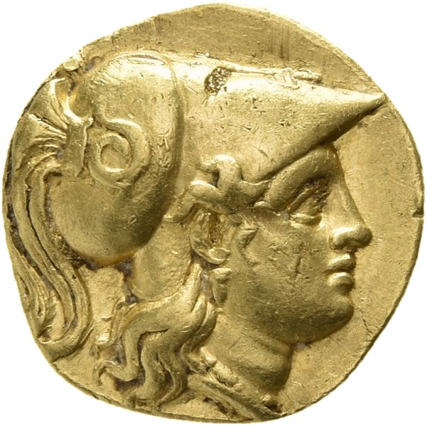 HOUGHTON Seleucid Coins (part 1) 81.5 Seleucus I obverse, Head of Athena right in crested Corinthian helmet