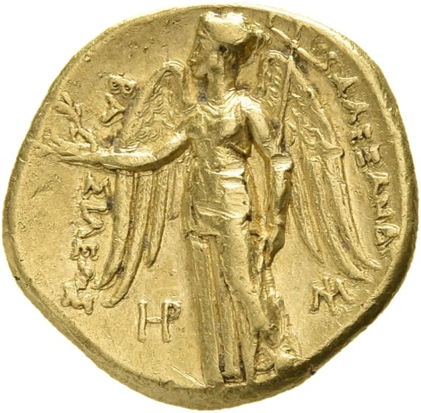 HOUGHTON Seleucid Coins (part 1) 81.5 Seleucus I reverse, Nike standing left holding wreath in outstretched right hand, an...