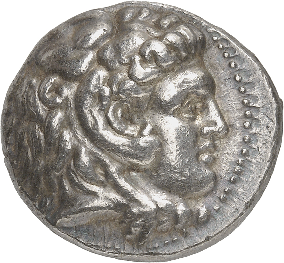 HOUGHTON Seleucid Coins (part 1) 82.2a Seleucus I obverse, Beardless head of Heracles right wearing lion skin headdress