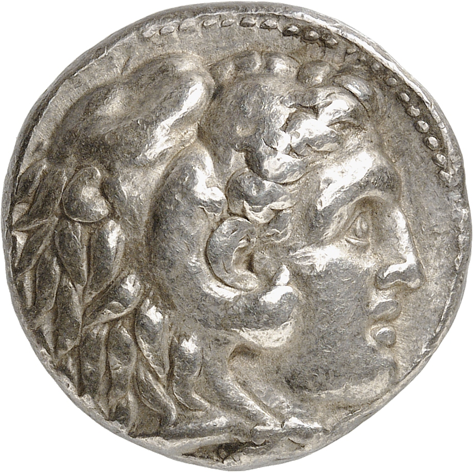 HOUGHTON Seleucid Coins (part 1) 82.2b Seleucus I obverse, Beardless head of Heracles right wearing lion skin headdress
