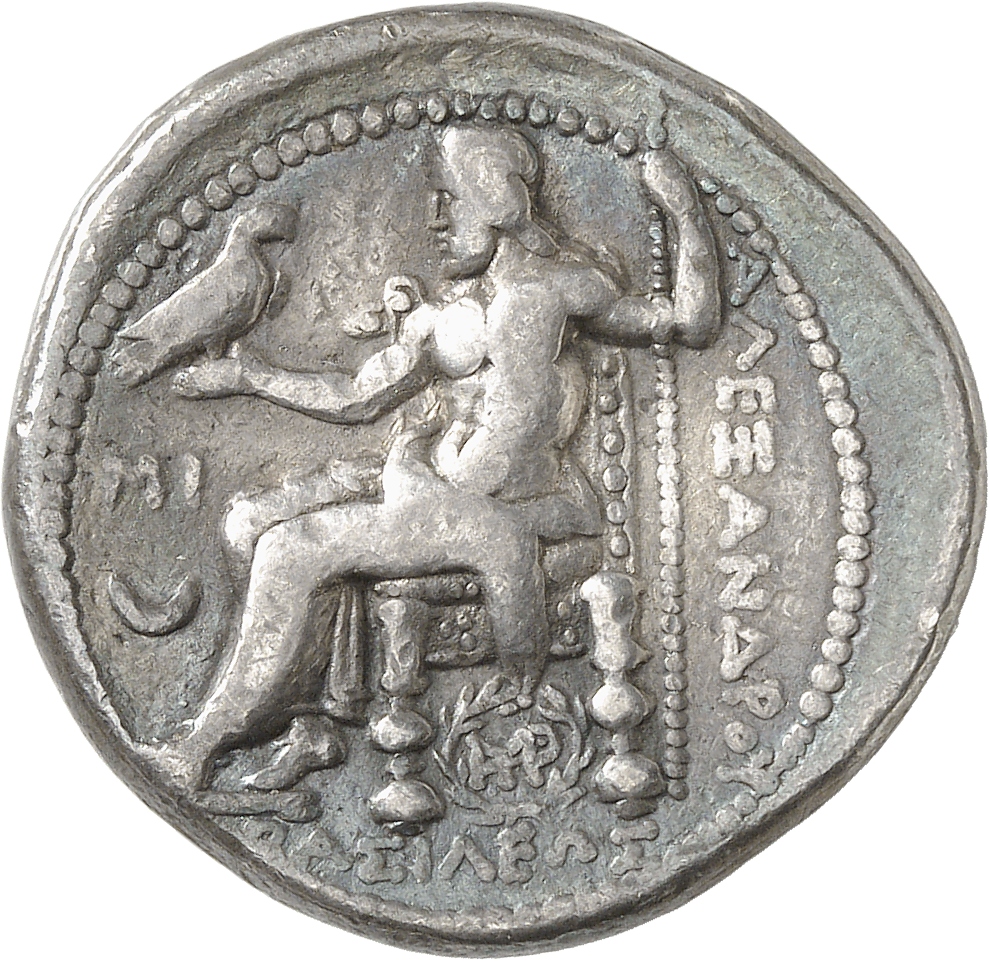 HOUGHTON Seleucid Coins (part 1) 82.2d Seleucus I reverse, Zeus seated on high-backed throne left, holding eagle on outstr...