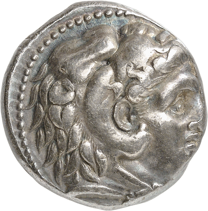 HOUGHTON Seleucid Coins (part 1) 82.3m Seleucus I obverse, Beardless head of Heracles right wearing lion skin headdress