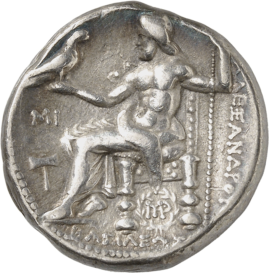 HOUGHTON Seleucid Coins (part 1) 82.3m Seleucus I reverse, Zeus seated on high-backed throne left, holding eagle on outstr...