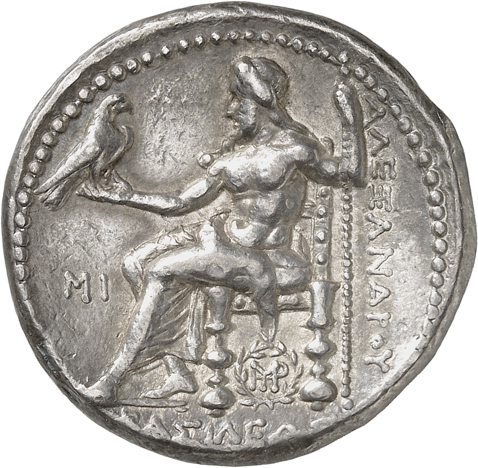 HOUGHTON Seleucid Coins (part 1) 82.4a Seleucus I reverse, Zeus seated on high-backed throne left, holding eagle on outstr...