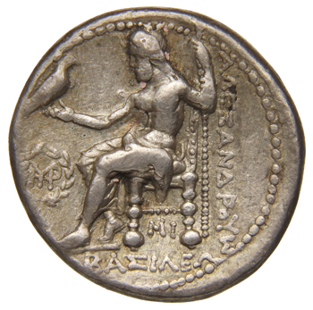 HOUGHTON Seleucid Coins (part 1) 82.5a Seleucus I reverse, Zeus seated on high-backed throne left, holding eagle on outstr...