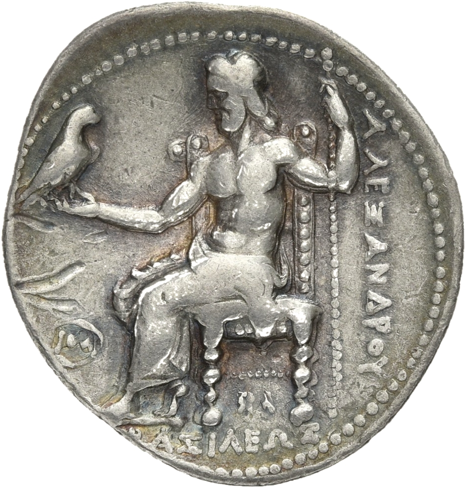 HOUGHTON Seleucid Coins (part 1) 87.1 Seleucus I reverse, Zeus seated on high-backed throne left, holding eagle on outstre...