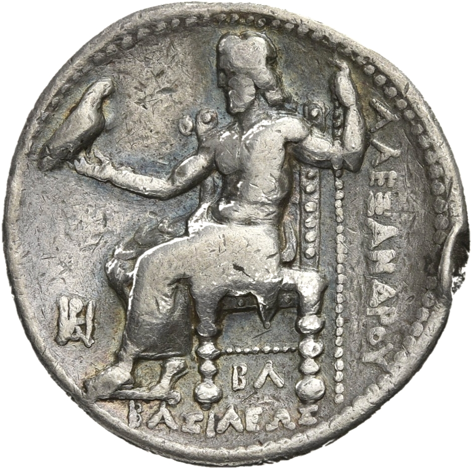 HOUGHTON Seleucid Coins (part 1) 87.2 Seleucus I reverse, Zeus seated on high-backed throne left, holding eagle on outstre...