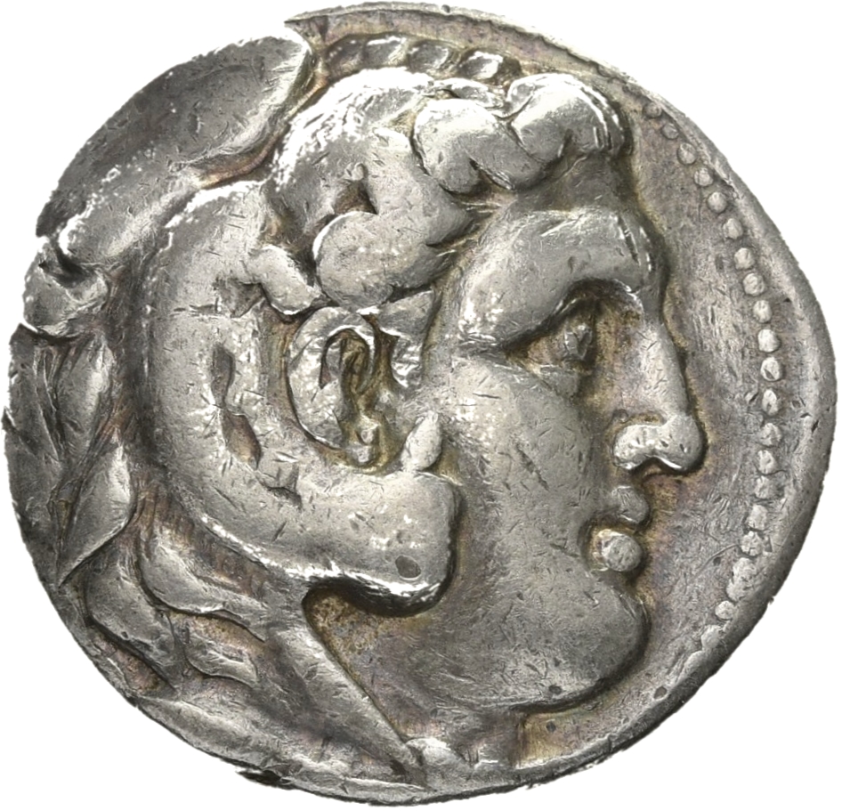 HOUGHTON Seleucid Coins (part 1) 87.2 Seleucus I obverse, Beardless head of Heracles right wearing lion skin headdress