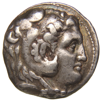HOUGHTON Seleucid Coins (part 1) 87.4a Seleucus I obverse, Beardless head of Heracles right wearing lion skin headdress