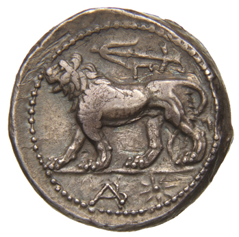 HOUGHTON Seleucid Coins (part 1) 88.8c Seleucus I reverse, Lion walking left