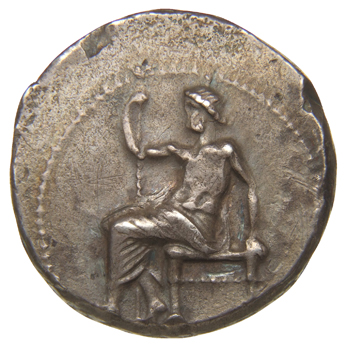 HOUGHTON Seleucid Coins (part 1) 88.8c Seleucus I obverse, Ba'al enthroned left, holding sceptre