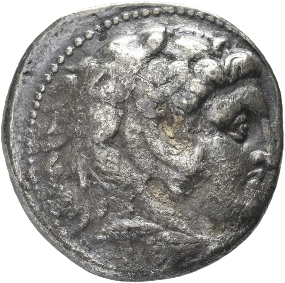 HOUGHTON Seleucid Coins (part 1) 94.2 Seleucus I obverse, Beardless head of Heracles right wearing lion skin headdress
