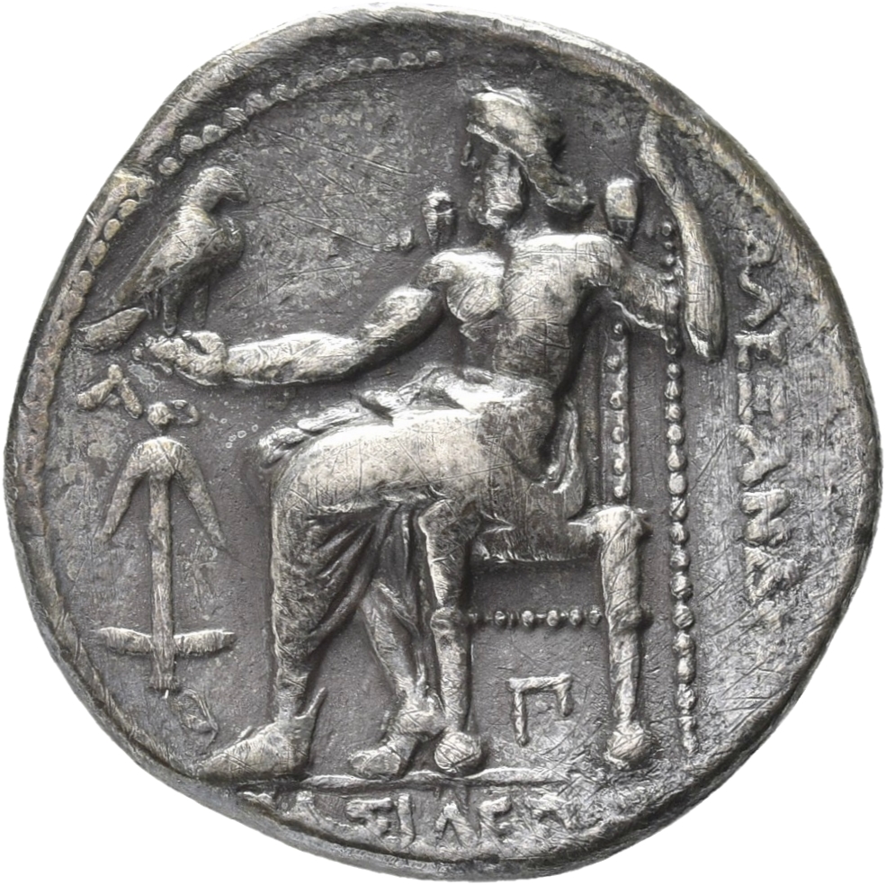 HOUGHTON Seleucid Coins (part 1) 94.2 Seleucus I reverse, Zeus seated on high-backed throne left, holding eagle on outstre...