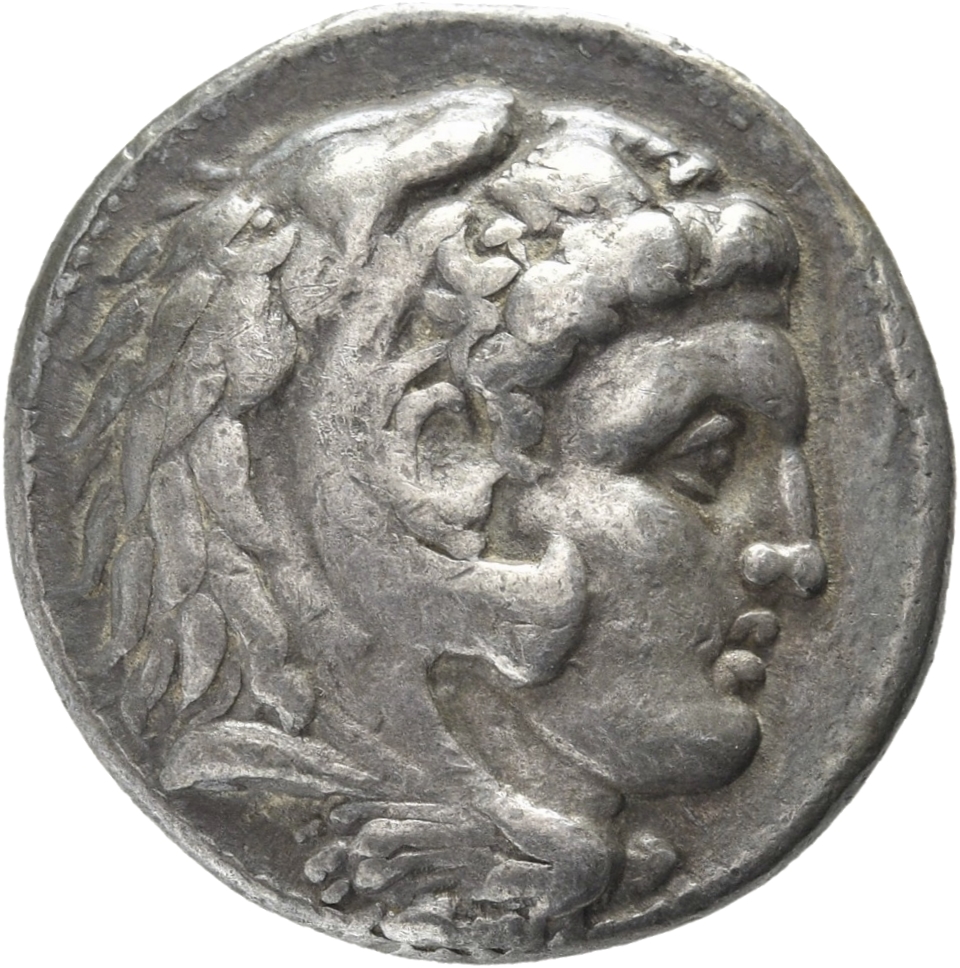 HOUGHTON Seleucid Coins (part 1) 94.2a Seleucus I obverse, Beardless head of Heracles right wearing lion skin headdress