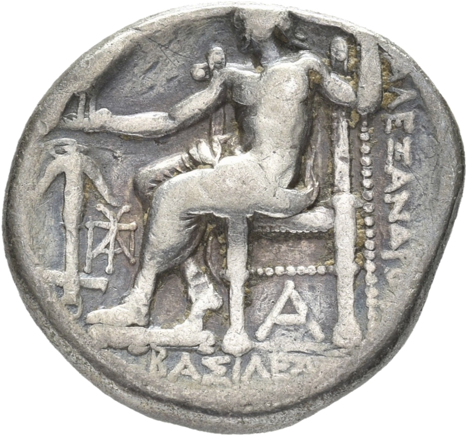 HOUGHTON Seleucid Coins (part 1) 94.4 Seleucus I reverse, Zeus seated on high-backed throne left, holding eagle on outstre...