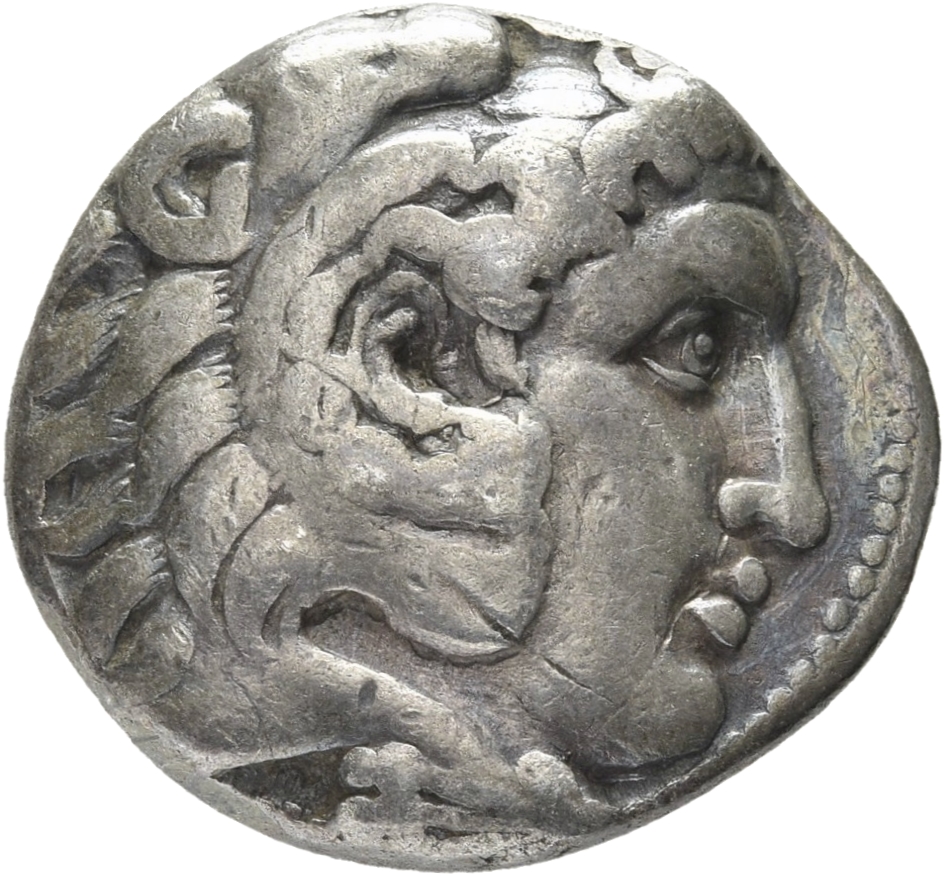 HOUGHTON Seleucid Coins (part 1) 94.4 Seleucus I obverse, Beardless head of Heracles right wearing lion skin headdress