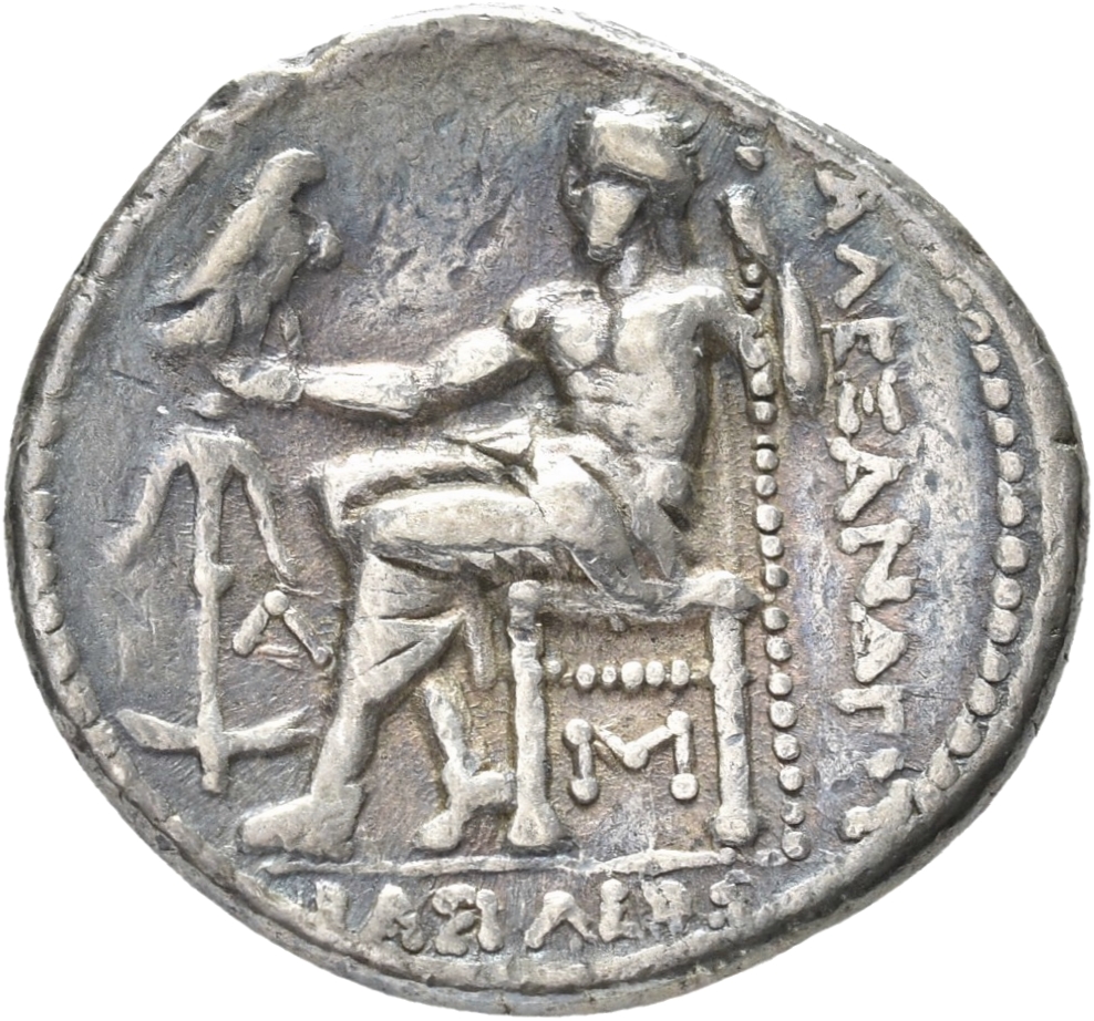 HOUGHTON Seleucid Coins (part 1) 94.6b Seleucus I reverse, Zeus seated on high-backed throne left, holding eagle on outstr...